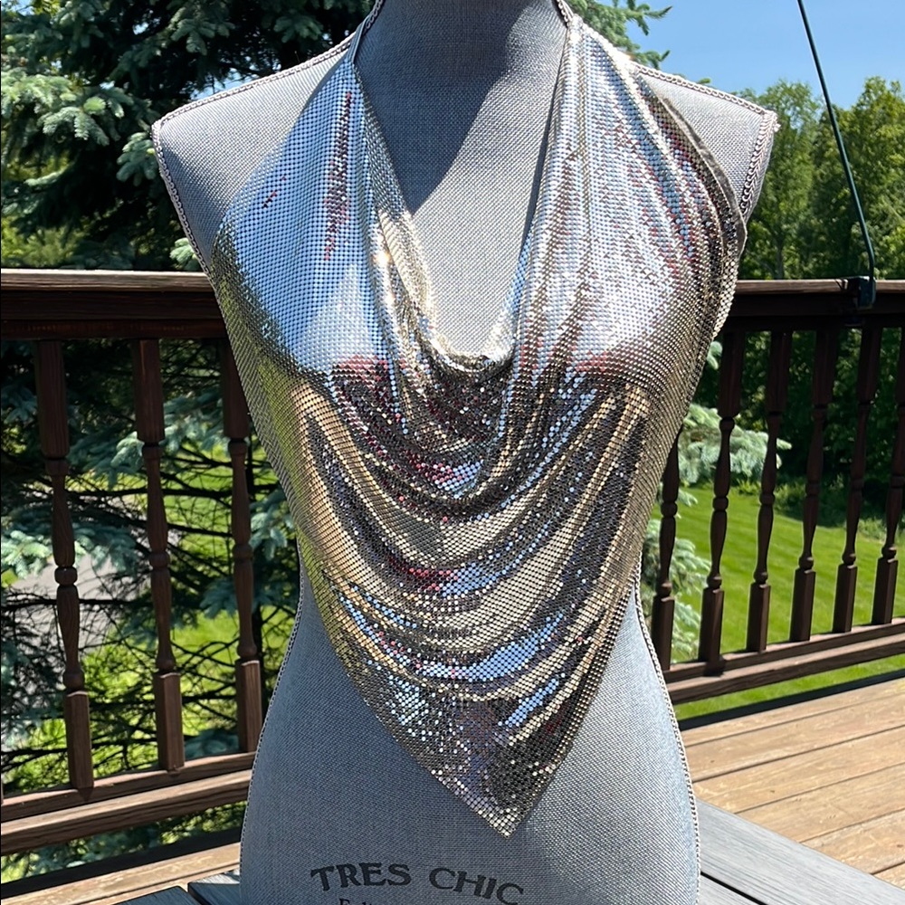 *vintage 70’s” Silver Chainmail Halter Top